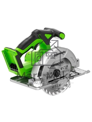 Циркулярная пила аккумуляторная GreenWorks GD24CS165, 24V, бесщеточная, 57 мм, без АКБ и ЗУ (1501607)
