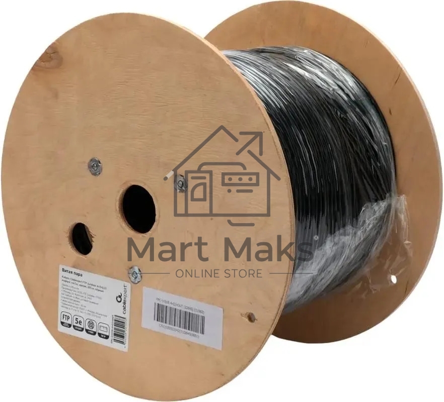 Кабель Cablexpert Россия FPC-5051E-4-CU, FTP indoor 4x2x0.51, медный, кат.5e, однож., 305м, box, серый