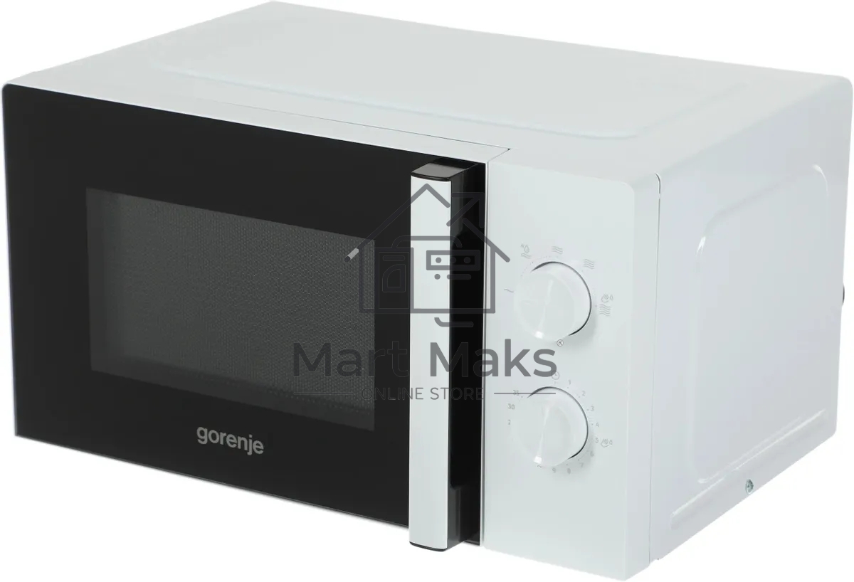 Микроволновая печь Gorenje MO20E1WH белый, 20 л, 800 Вт, переключатели - поворотный механизм
