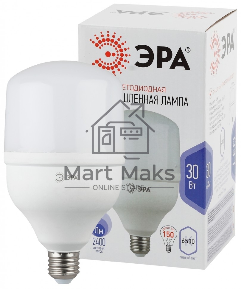 Лампа светодиодная высокомощная ЭРА Б0027004 POWER 30W-6500-E27 2400 лм