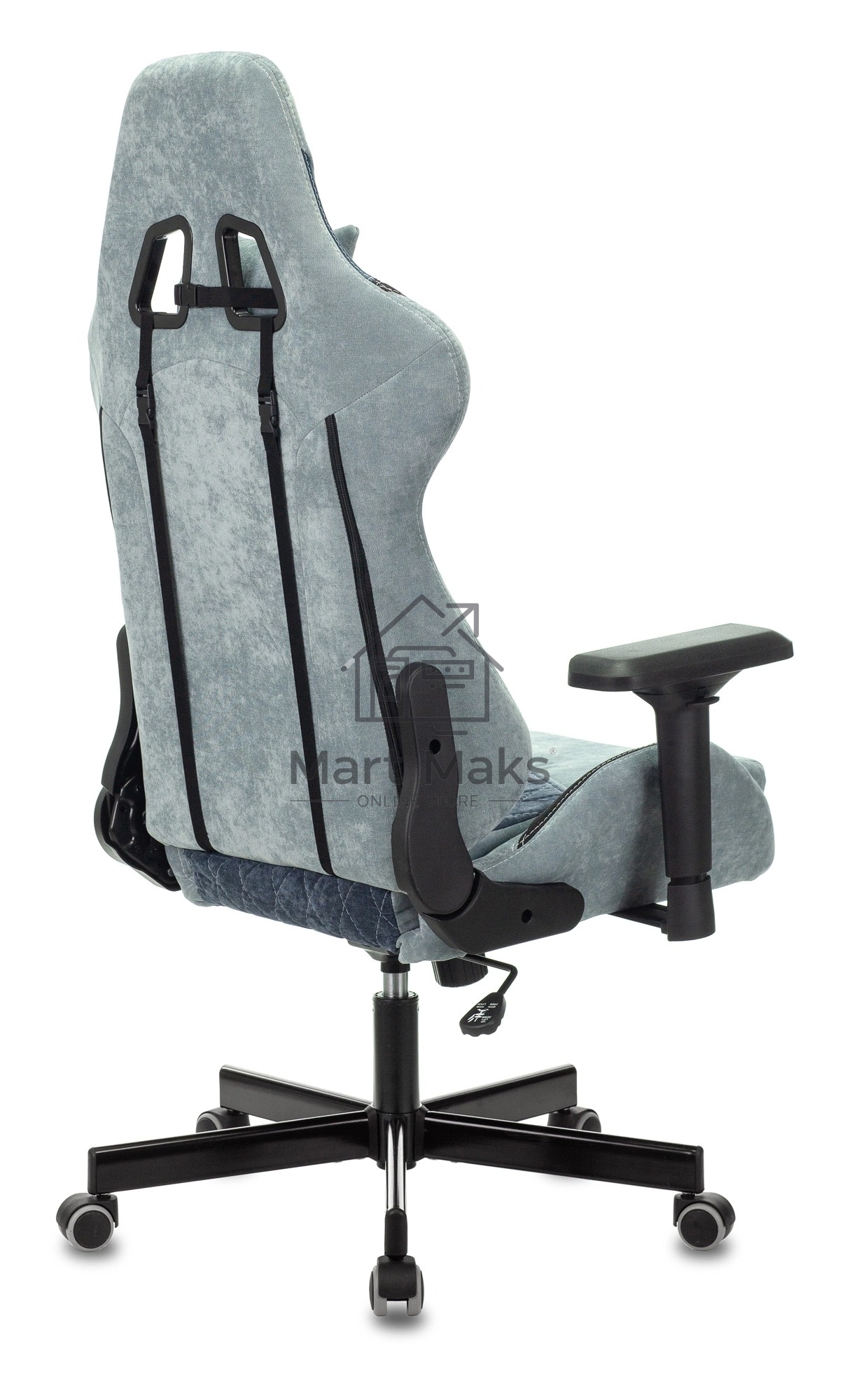 Кресло игровое Бюрократ VIKING 7 KNIGHT BL FABRIC синий текстиль/эко.кожа крестовина металл/пластик