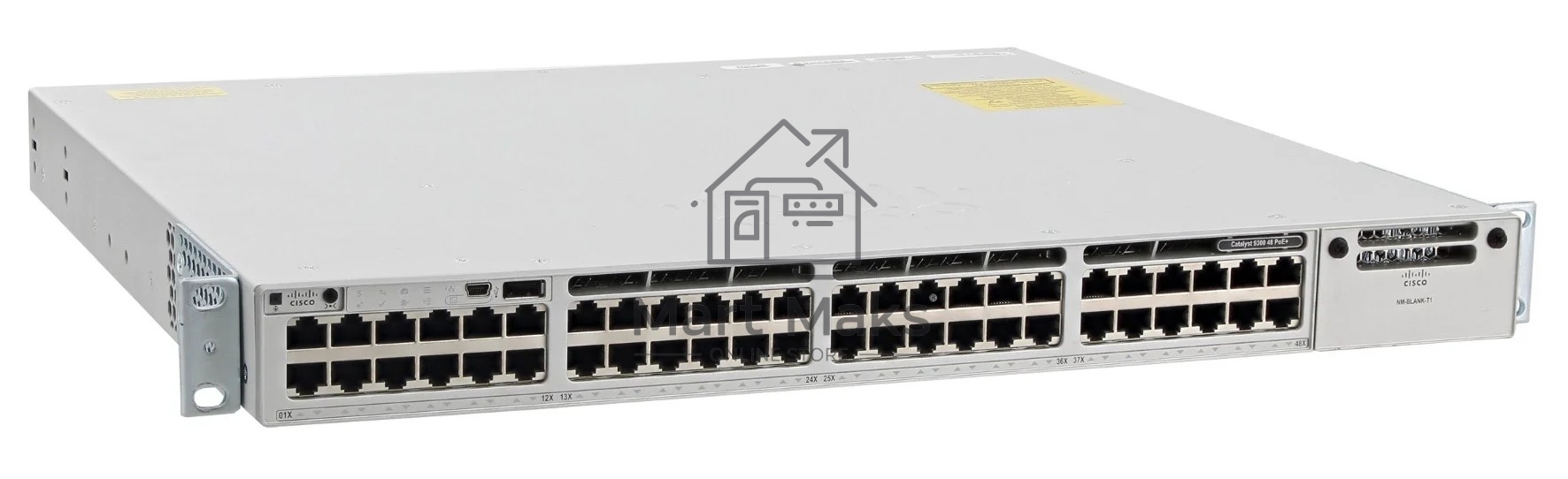 Коммутатор Cisco Catalyst 9300 C9300-48P-E, 48×1 Гбит/с PoE+ + 4×10 Гбит/с SFP+, управляемый