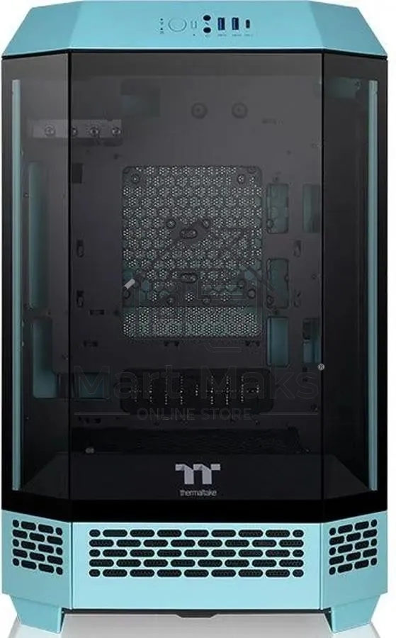 Компьютерный корпус Thermaltake The Tower 300 Turquoise голубой без БП miniITX 7x120mm 5x140mm 2xUSB3.0 audio bott PSU