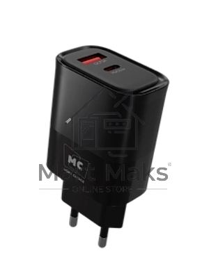 Сетевое зарядное устройство MORE CHOICE NC81a СЗУ 1USB+1Type-C 3.0A PD 20W+ QC3.0, черный