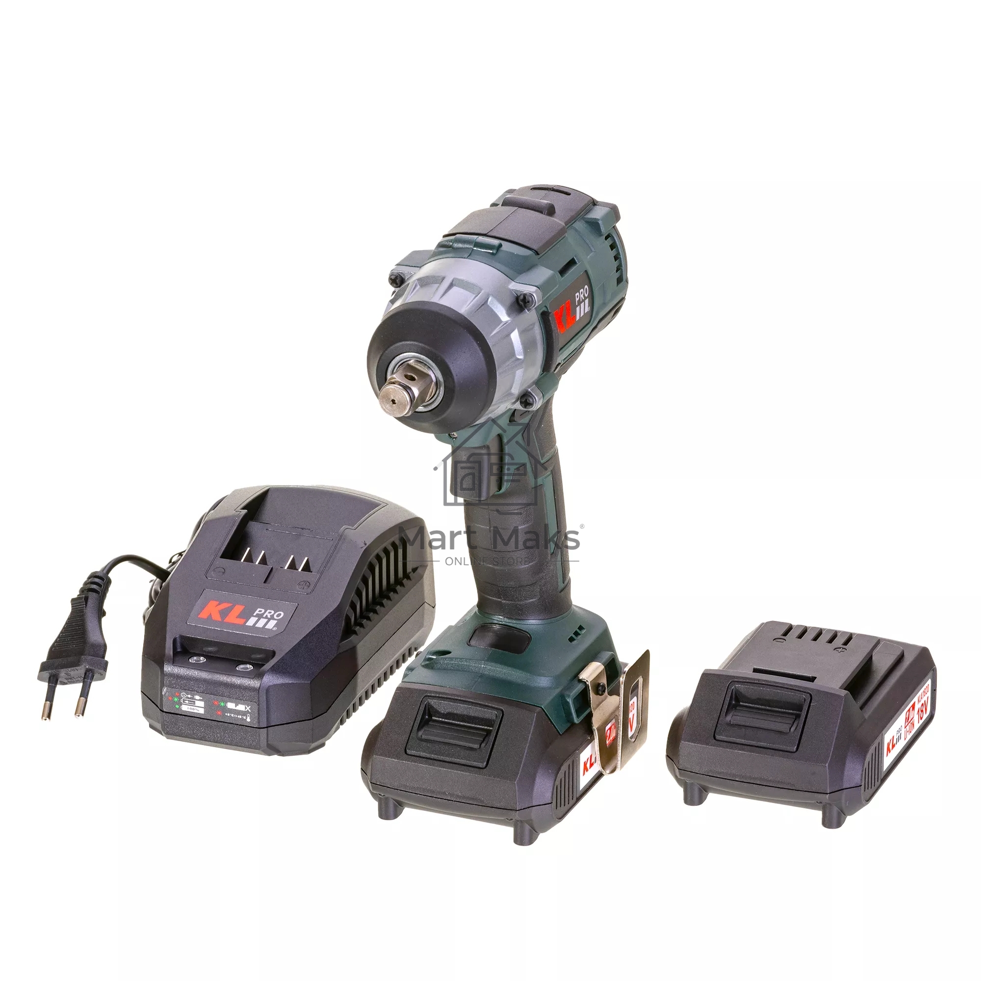 Профессиональный бесщеточный гайковерт аккумуляторный KLPRO KLSS18B-20 (18В, Li-ion-2шт, 2.0А·ч, 250Нм, 2 скорости, подсветка,З/У,в кейсе)