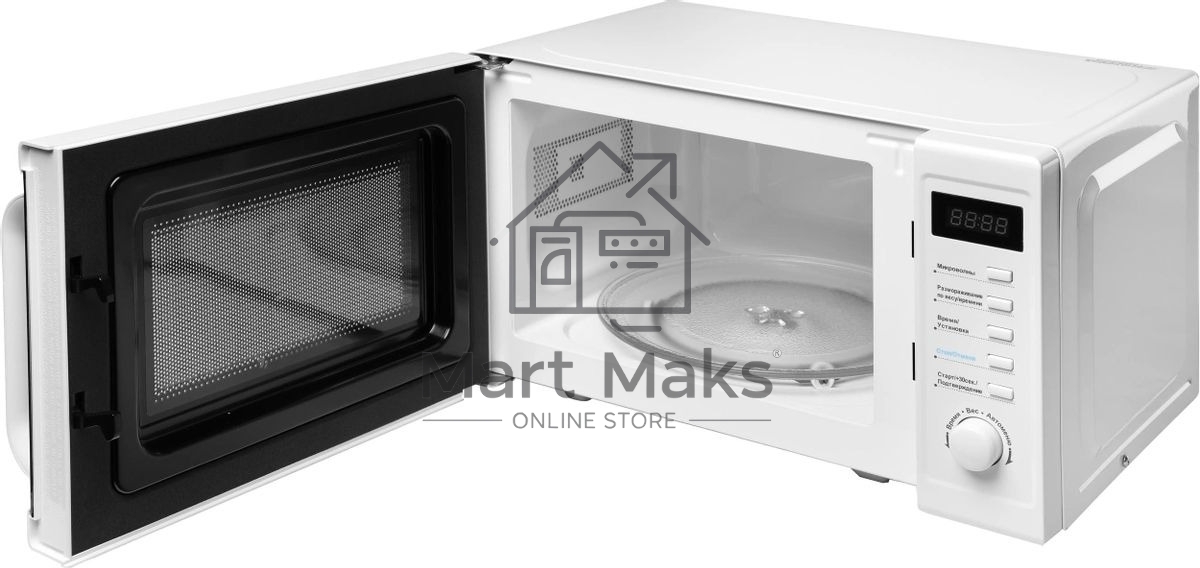 Микроволновая печь Midea AM820CUK-W белый, 20 л, 800 Вт, переключатели - кнопки, поворотный механизм