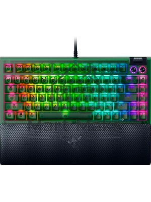 Клавиатура Razer BlackWidow V4 75% Orange Switch Phantom Green Edition проводная, USB Type-A, зелёный