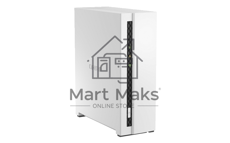 Сетевое хранилище SMB QNAP TS-133 NAS 1 HDD tray. ARM 4-core Cortex-A55 1.8GHz, ram 2 GB (max), 1x1GbE, 1xUSB 2.0 port,1xUSB 3.2 Gen 1