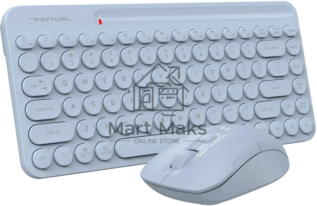 Клавиатура + мышь A4Tech Fstyler FG3200 Air2 клав:синий мышь:синий USB беспроводная slim Multimedia