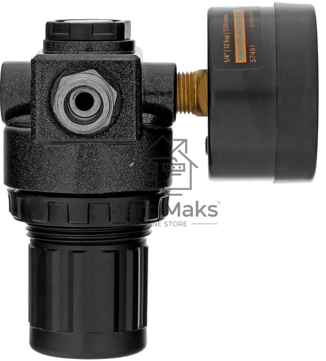 Регулятор давления с манометром Denzel R1500, 12 бар, 1/4