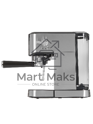 Кофеварка рожковая Redmond CM716 серебристый/черный, исп. кофе - молотый, 1 л, 1350 Вт, 15 бар