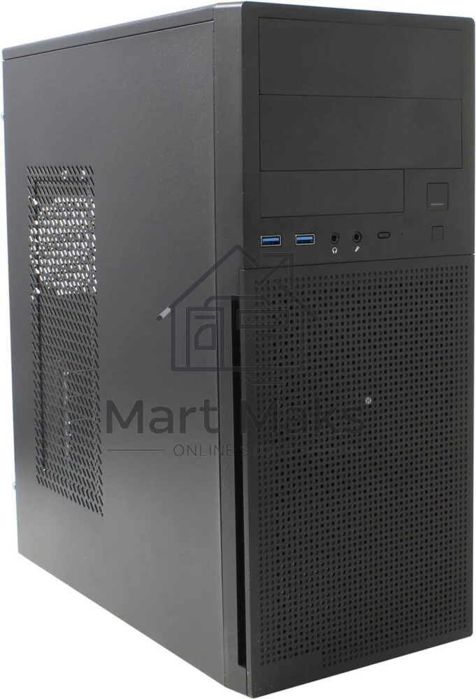 Компьютерный корпус MidiTower Powerman DA812BK черный PM-500ATX-F 2*USB 2.0+2*USB 3.0 Audio ATX