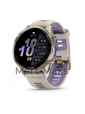 Смарт-часы Garmin Forerunner 970 золотистый титановый безель, серо-фиолетовый ремешок 47мм