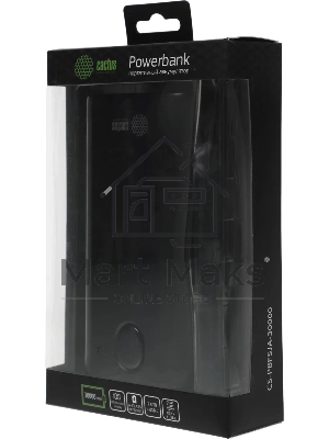 Портативный аккумулятор Cactus CS-PBFSJA-30000 30000mAh 4.5A 2xUSB-A/USB-C черный