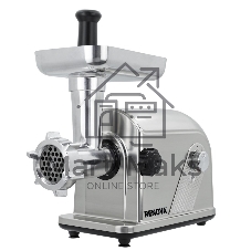 Мясорубка электрическая Renova MG320-R2SP серебристый, 3200 Вт, 3 кг/мин, реверс, защита от перегрузки, насадки - 5