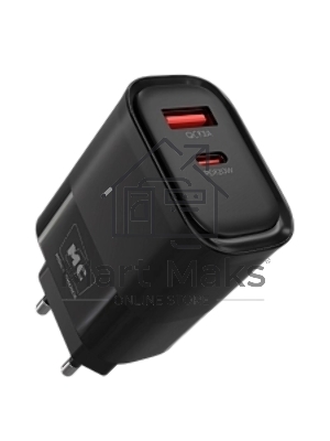 Сетевое зарядное устройство MORE CHOICE NC81a СЗУ 1USB+1Type-C 3.0A PD 20W+ QC3.0, черный