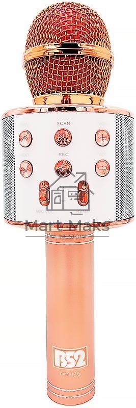 Караоке-микрофон ATOM B52 KM-130P беспр.микроф. розовый