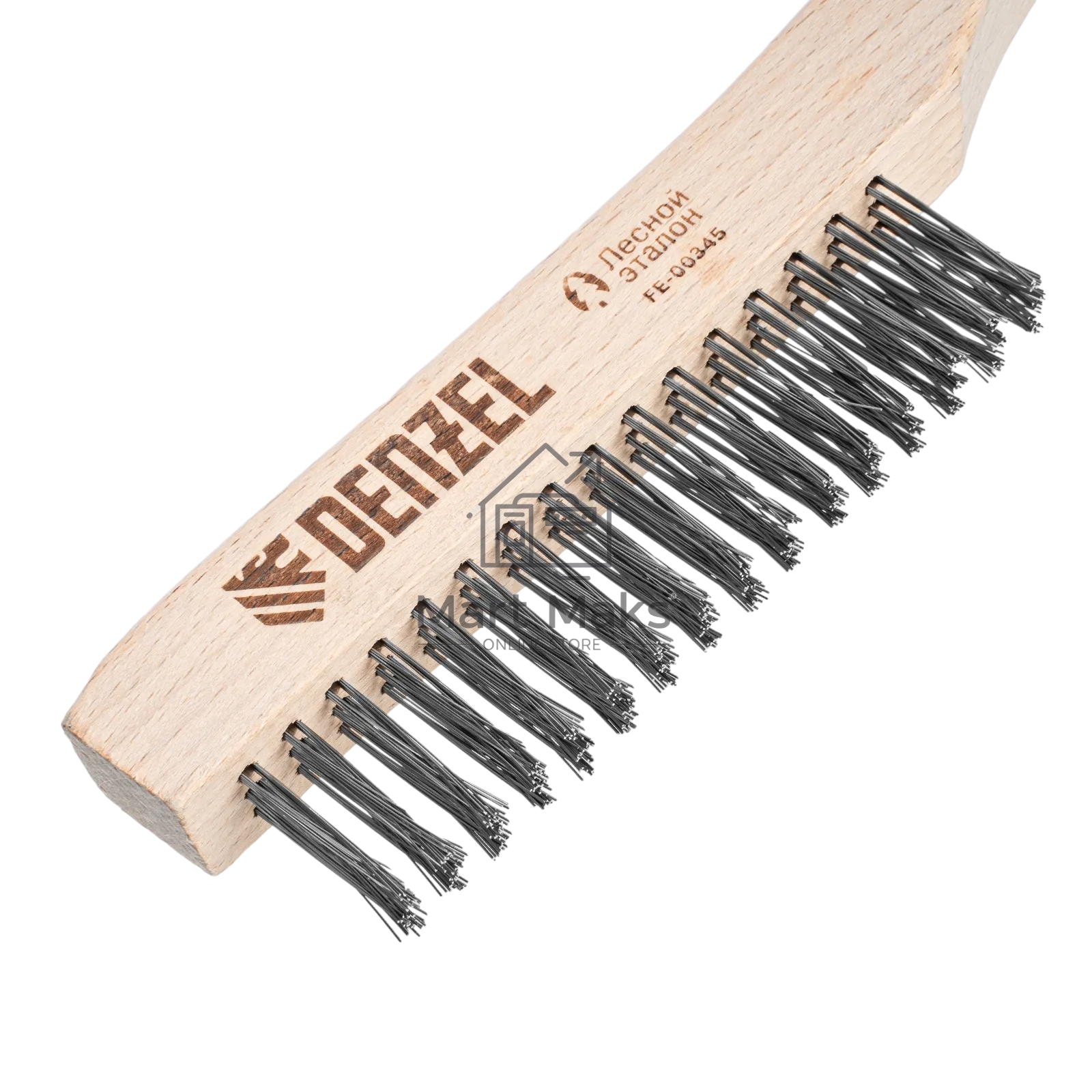 Щетка зачистная Denzel 3-х рядная, прямая проволока из нержавеющей стали с деревянной ручкой, EFP