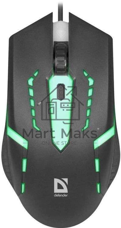 Мышь проводная Defender Flash MB-600L черный, 1200 dpi, USB, кнопки - 4