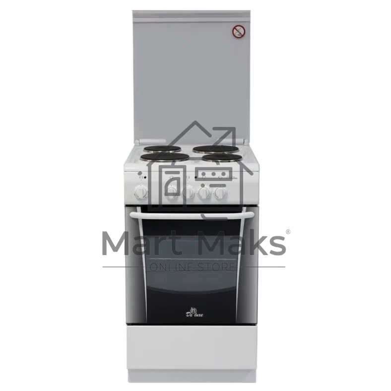 Плита электрическая De Luxe 506004.04 Э белый, конфорок 4 шт, духовка 54 л, 50 см x 85 см x 60 см