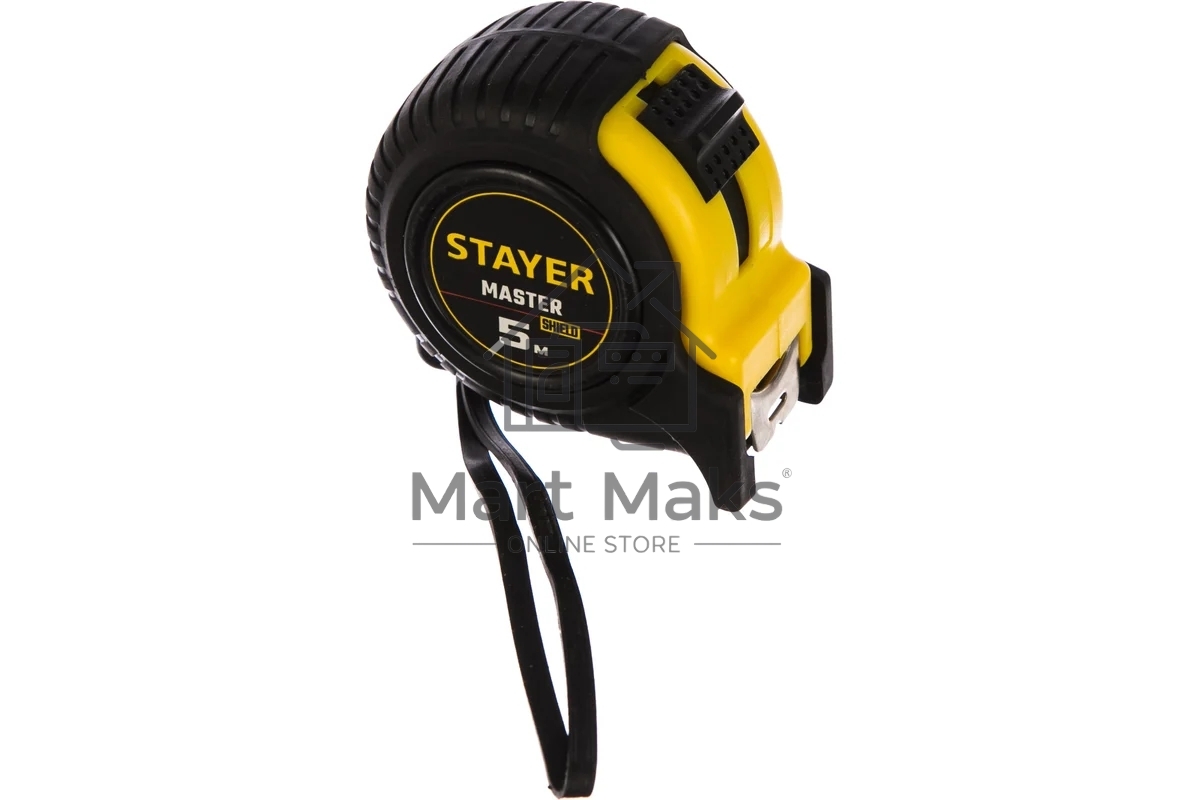 Рулетка Stayer MASTER 5м / 25мм в ударостойком обрезиненном корпусе 34025-05-25