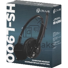 Наушники с микрофоном Oklick/Оклик HS-L900 черный 1.8м накладные оголовье
