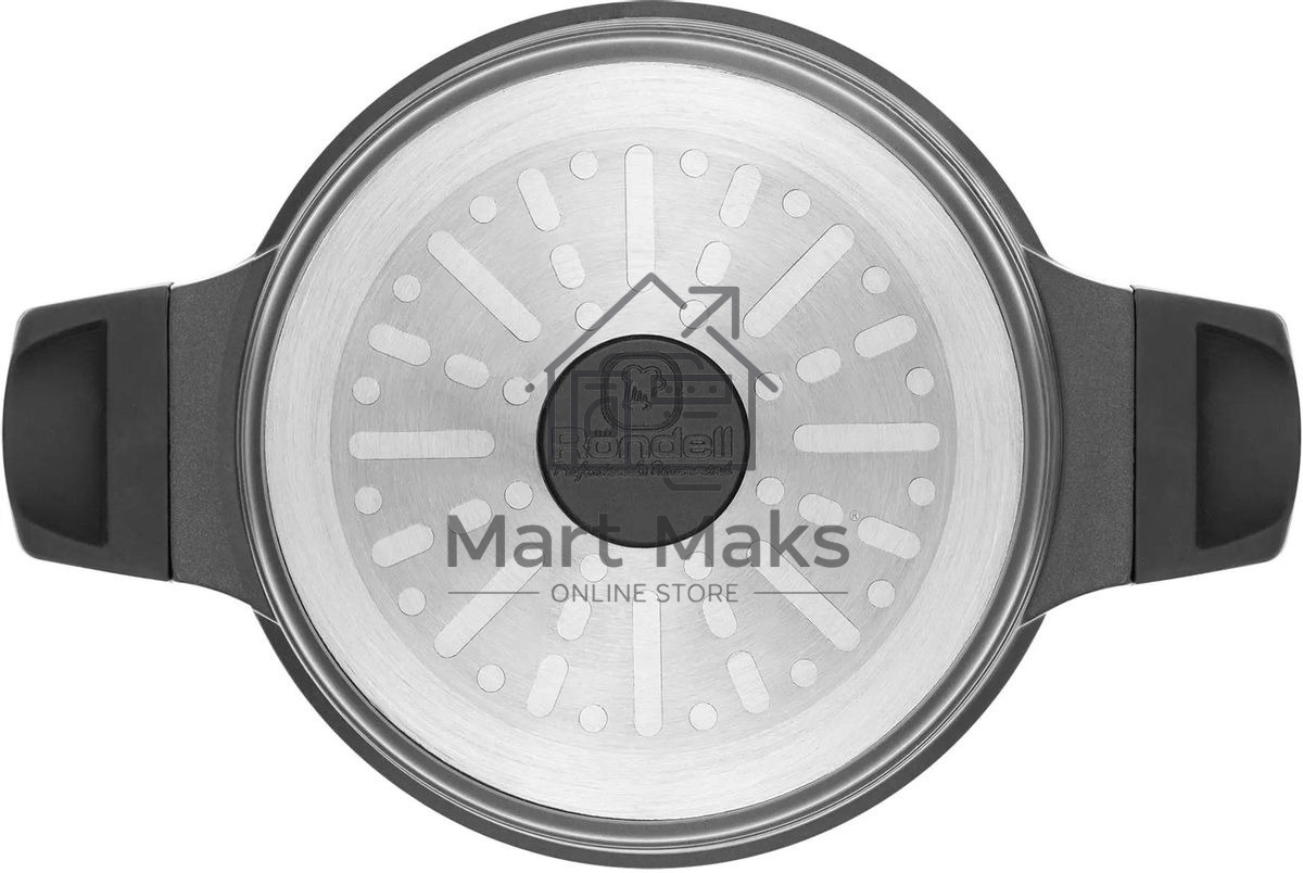 Кастрюля Rondell Walzer RDA-766, 4.7л, 24см, с крышкой, черный