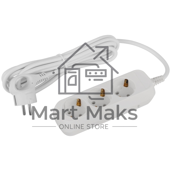 Удлинитель электрический ЭРА UDL-16-330-E Greenline 3 розетки с заземлением 3м ПВС 3x1мм2