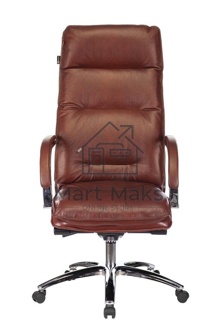 Кресло руководителя Бюрократ T-9927SL светло-коричневый Leather Eichel, кожа, крестовина металл хром