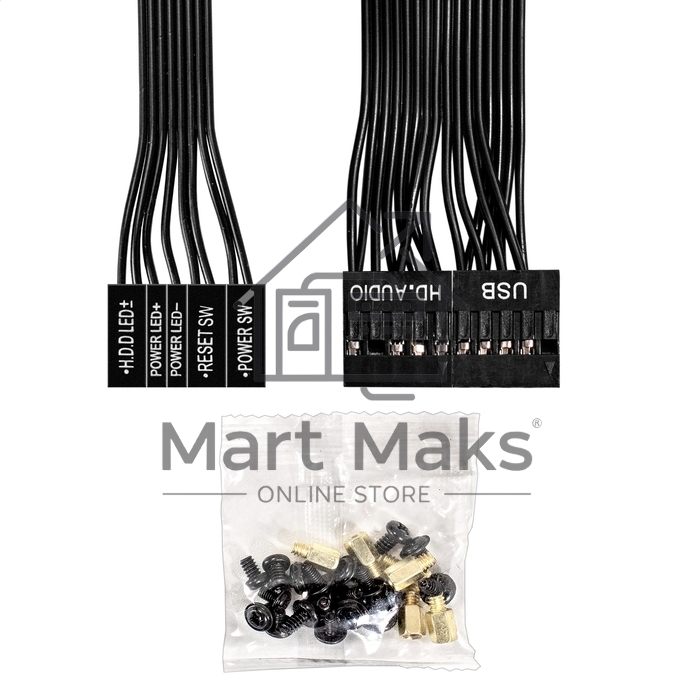 Компьютерный корпус Miditower ExeGate AA-443-UNS350 (ATX, БП UNS350 с вент. 12см, 2*USB+HD Audio, черный)