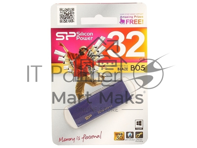 Флешка USB R/W R/W Silicon Power 32Gb Blaze B05 SP032GBUF3B05V1D USB3.0 синий