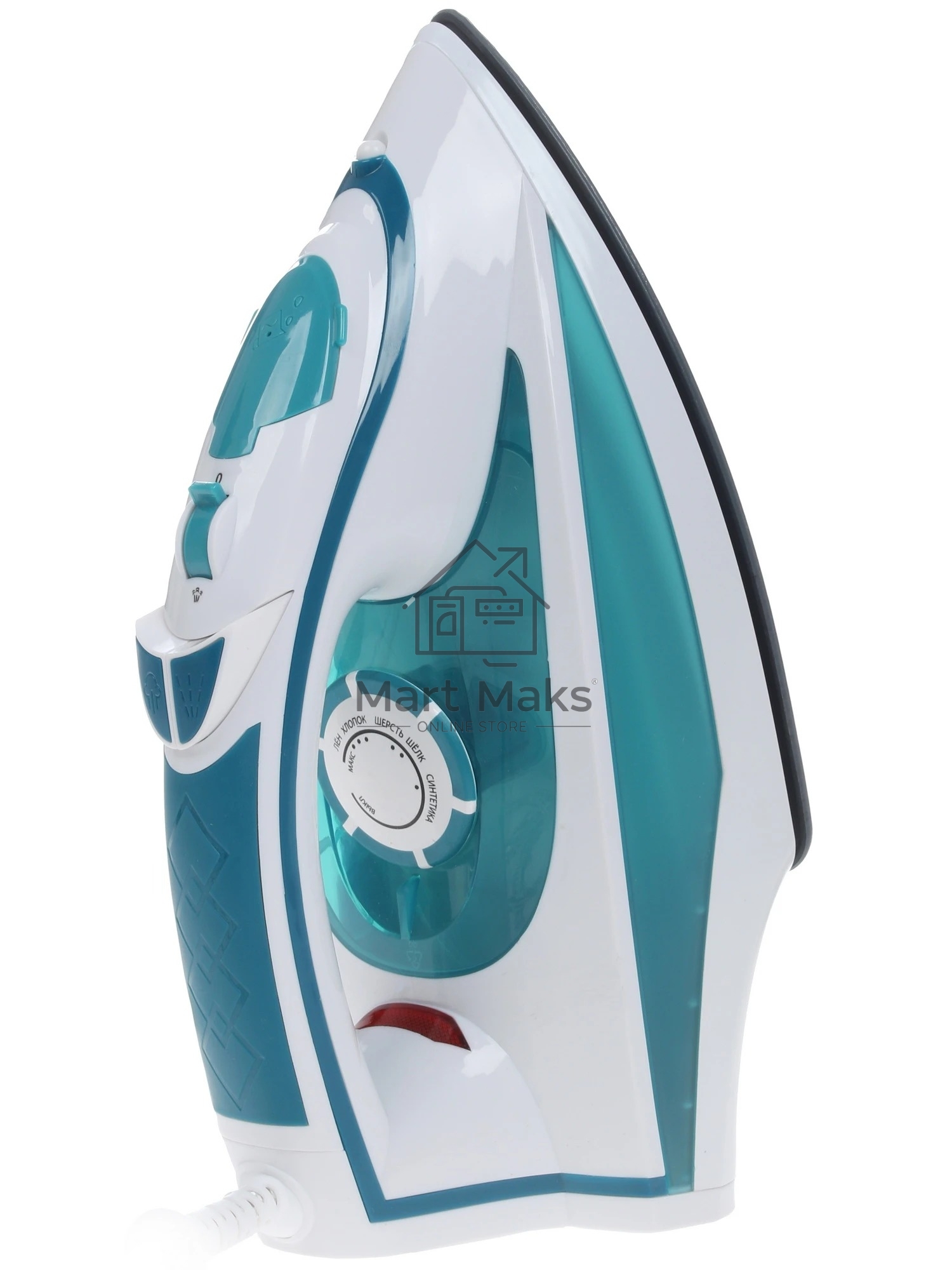 Утюг Delta LUX DL-352 бирюзовый (бирюзовый 2200 Вт, подошва с керамическим покрытием, сухое глажение, разбрызгивание воды, отпаривание, антинакипь, антикапля, паровой удар, самоочистка, вертикальное отпаривание, свет. индикатор,терморегулятор, мерный стак