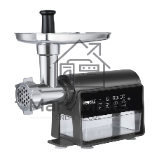 Мясорубка электрическая Renova MG300-R2BP черный, 3000 Вт, 3 кг/мин, реверс, защита от перегрузки, насадки - 5