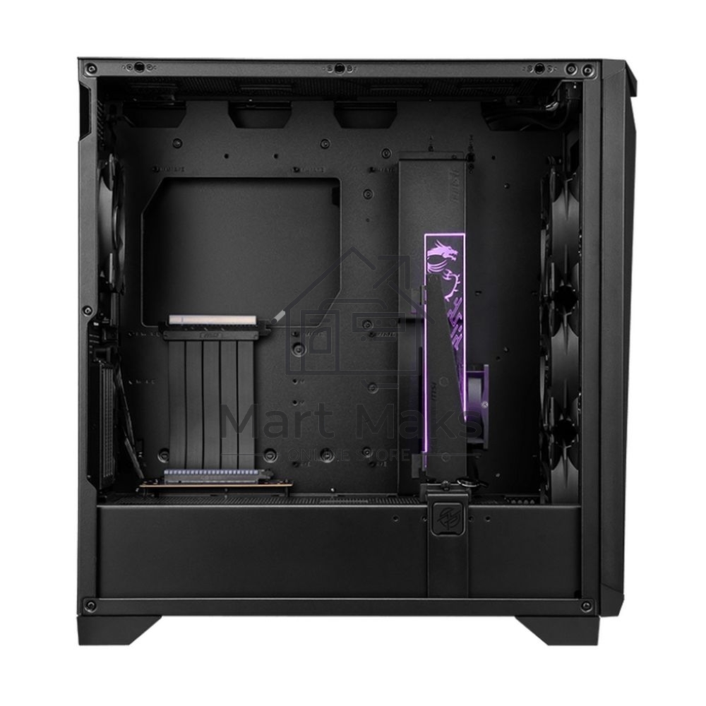 Компьютерный корпус MSI MPG GUNGNIR 300P AIRFLOW Midi Tower, EATX, 2xUSB 3.2 Gen 1, 1xUSB 3.2 Gen2 Type-C, 4x120mm PWM black Fan, 1x80mm Fan, 2x 6015 Fan, MPG PCI-E 4.0 X16 RISER CABLE, Tempered Glass Window