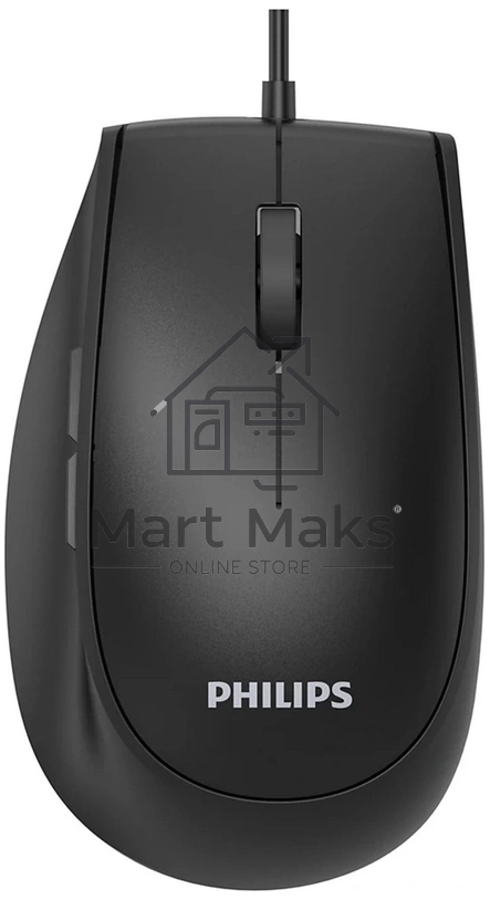 Мышь проводная Philips SPK7327 черный, 1600 dpi, USB, кнопки - 5