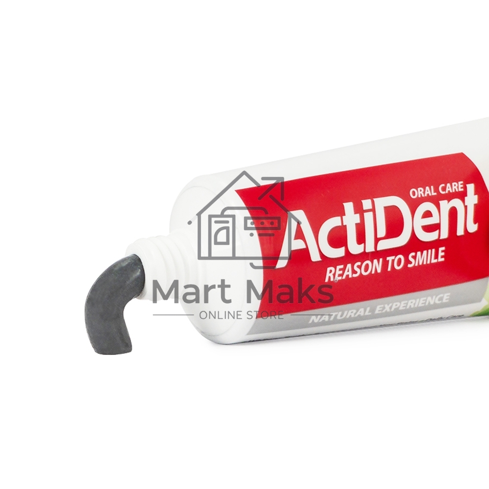 Зубная паста Active ACTIDENT отбеливающая Уголь и Алоэ вера Ultra White, без парабенов 100 г (512901006)