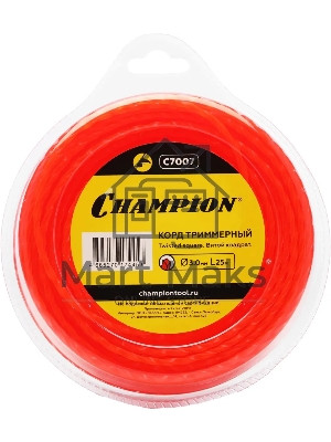Леска для садовых триммеров Champion C7007 d=3мм L=25м