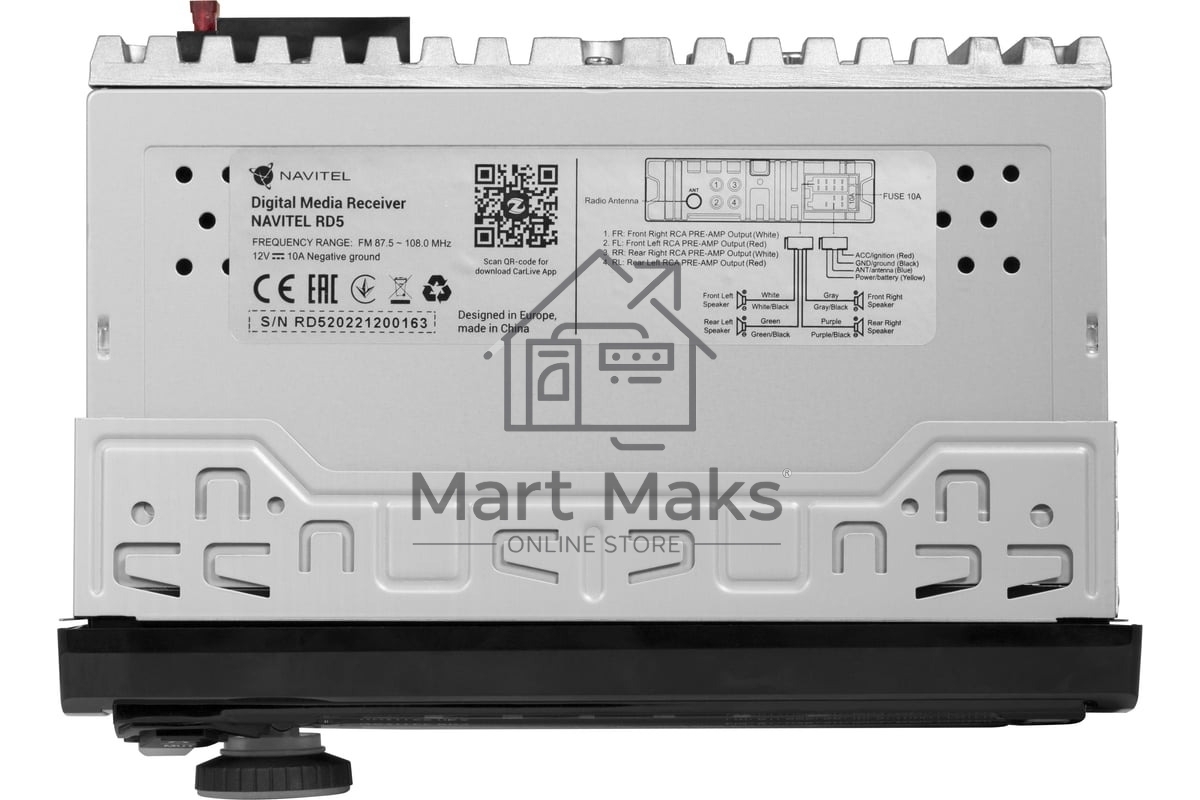Автомагнитола Navitel RD5, 1 DIN, Bluetooth, USB Type-A, AUX, пульт ДУ