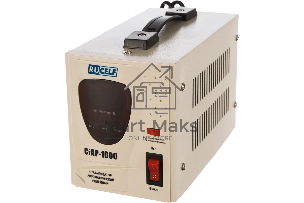 Стабилизатор напряжения Rucelf CTAP-1000VA 1000ВА, диапазон 140-270,однофазный,управление релейное, дисплей,точность 220+-6%, КПД 98%.