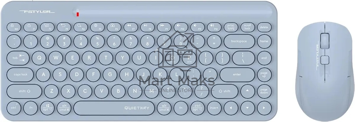 Клавиатура + мышь A4Tech Fstyler FG3200 Air2 клав:синий мышь:синий USB беспроводная slim Multimedia