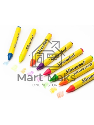 Восковые мелки Silwerhof Neon Монстрики 8 цветов, длина 100мм, диаметр 10мм, картонная коробка