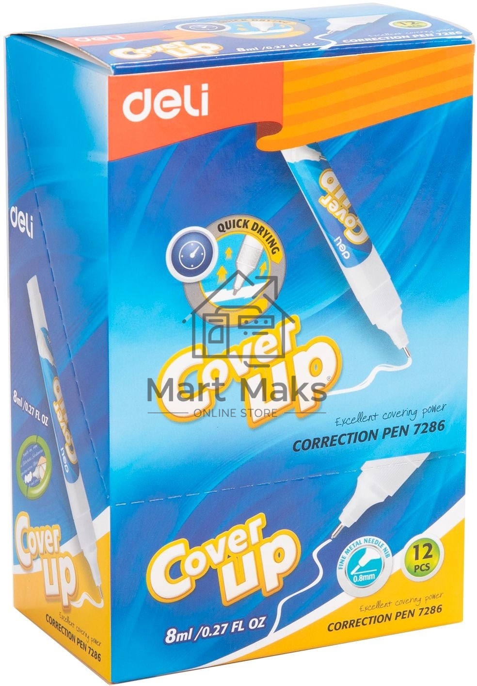 Ручка корректор Deli E7286 шариковый белый 8мл