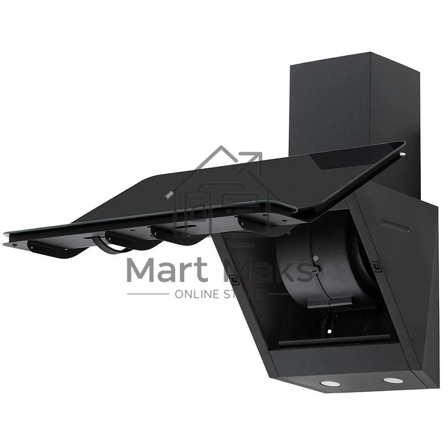 Вытяжка наклонная KRONA Saturn 600 DN Black 4S черный, 59.5 см, 950 куб. м/ч, 68 дБ