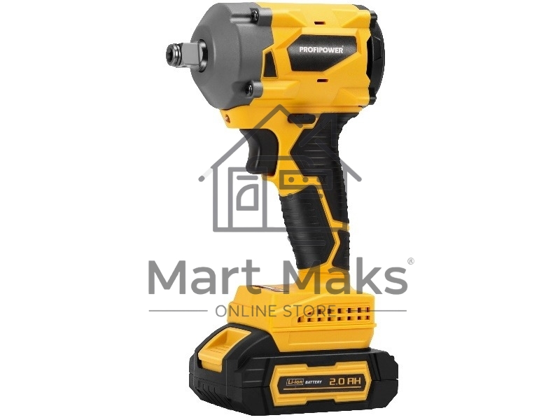 Гайковерт бесщеточный ProfiPower BLDTW-18V (Li-ion-2шт, 2.0Ач, 330Нм,З/У,в коробке)