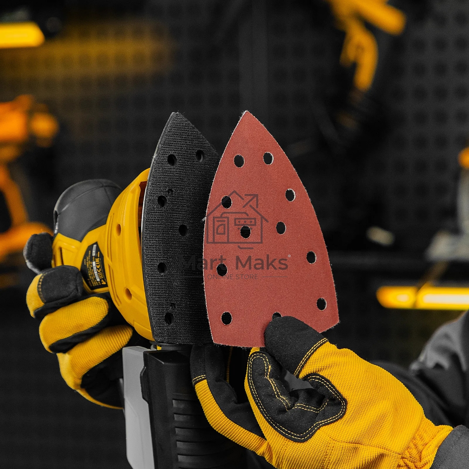 Треугольник абразивный Denzel на ворc. подложке под 