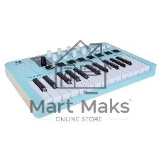 MIDI клавиатура 231599 Arturia MiniLAB 3 Aquamarine 25 клавиш, 8 энкодеров, 8 RGB пэдов, 8 фейдеров, дисплей, сенсорные регуляторы Pitch/Modulation, MIDI-выход, 1/4
