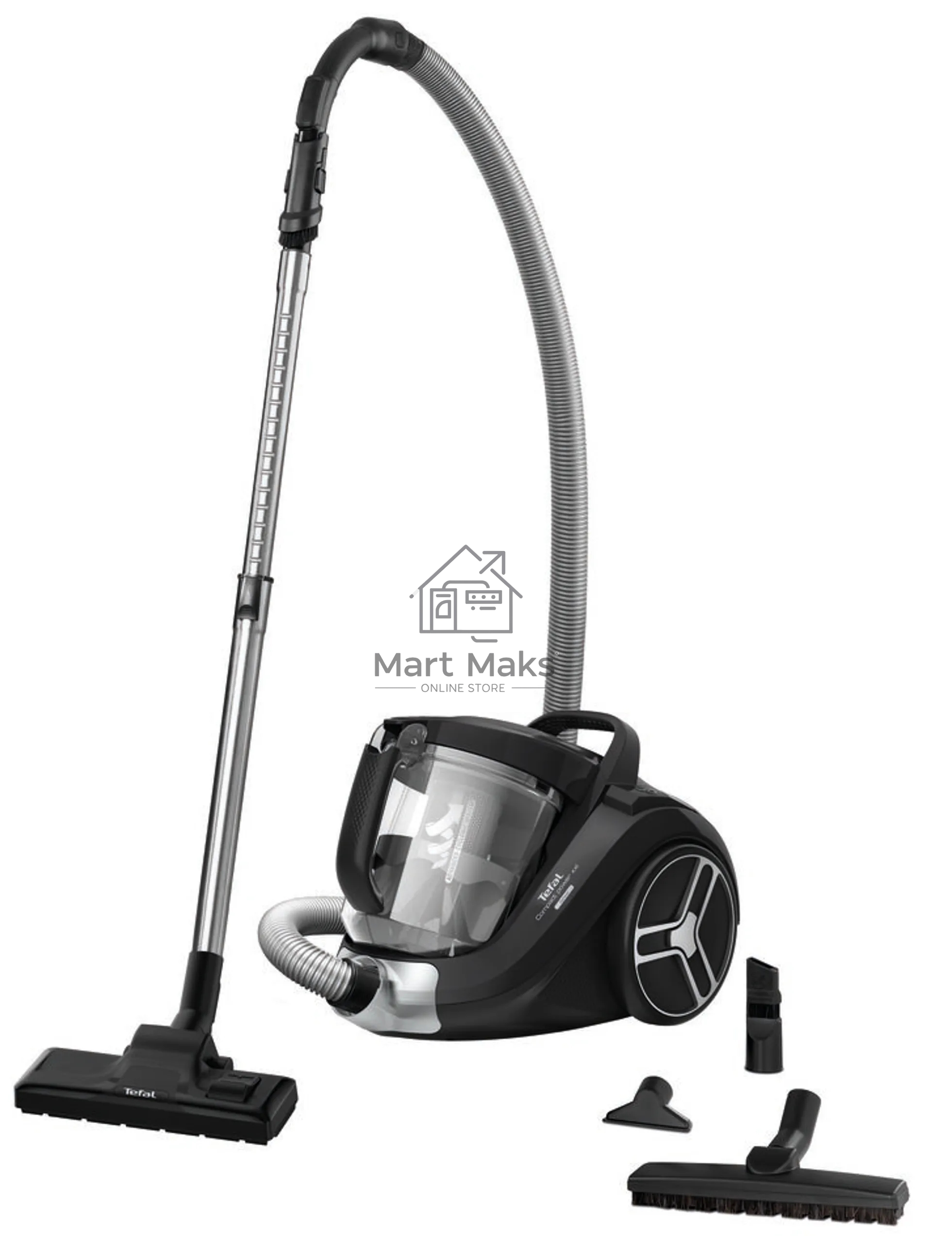 Пылесос Tefal TW4855EA черный, 550 Вт, уборка сухая, пылесборник контейнер 2.5 л