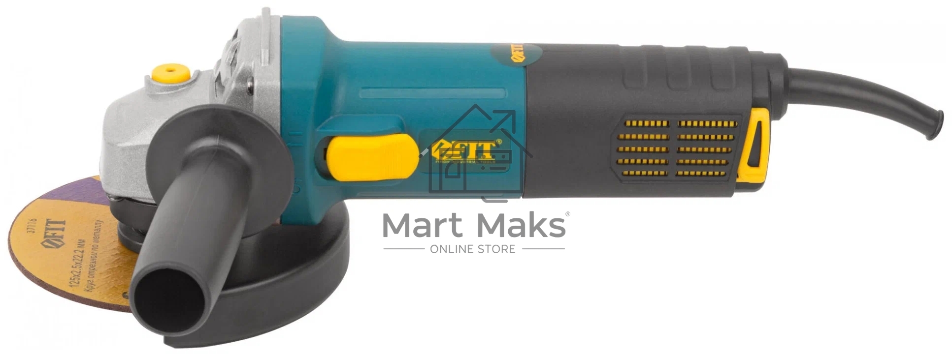 Углошлифовальная машина FIT AG-125/903, 900 Вт, 11000 об/мин, КлК 125 мм, 1,9 кг, армир. ротор, мал., рез. накл., коробка