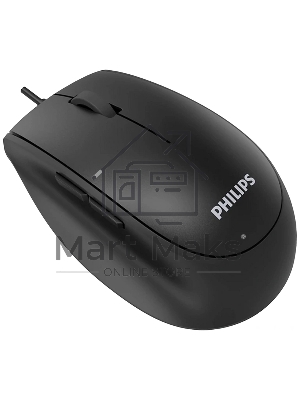 Мышь проводная Philips SPK7327 черный, 1600 dpi, USB, кнопки - 5