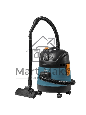 Строительный пылесос Bort BSS-1220-M (93417814) синий, 270/1200 Вт, уборка сухая/влажная, пылесборник мешок/контейнер, 20 л